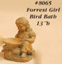 Thumbnail for Forest Girl Bird Bath Cast Stone Outdoor Asian Collection Accessories Tuscan 