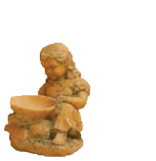 Forest Girl Bird Bath Cast Stone Outdoor Asian Collection Accessories Tuscan 
