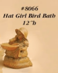 Thumbnail for Hat Girl Bird Bath Cast Stone Outdoor Asian Collection Accessories Tuscan 