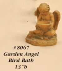Thumbnail for Garden Angel Bird Bath Cast Stone Outdoor Asian Collection Accessories Tuscan 