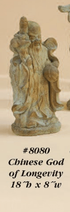Chinese God of Longevity Cast Stone Outdoor Asian Collection Asian Collection Tuscan 