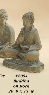 Thumbnail for Buddha on Rock Cast Stone Outdoor Asian Collection Asian Collection Tuscan 