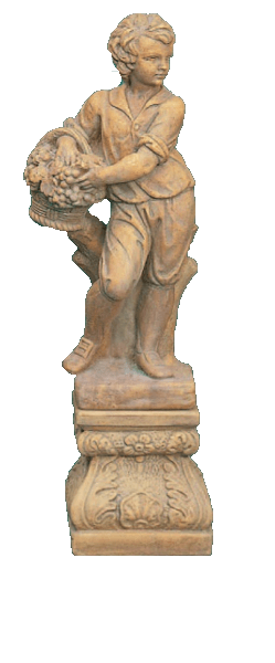 English Autumn Season Cast Stone Outdoor Asian Collection Statues Tuscan Natural (N) With Pedestal 