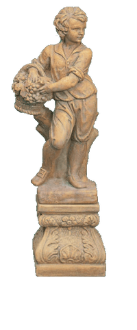 Thumbnail for English Autumn Season Cast Stone Outdoor Asian Collection Statues Tuscan Natural (N) With Pedestal 