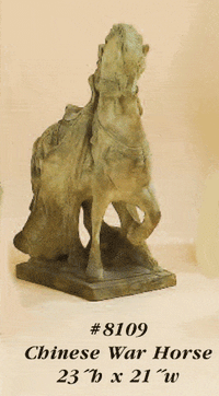 Thumbnail for Chinese War Horse Cast Stone Outdoor Asian Collection Asian Collection Tuscan 