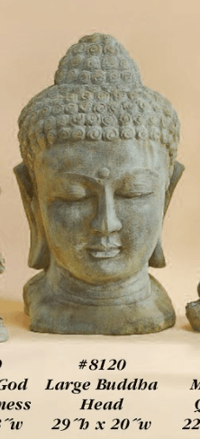 Large Buddha Head Cast Stone Outdoor Asian Collection Asian Collection Tuscan 