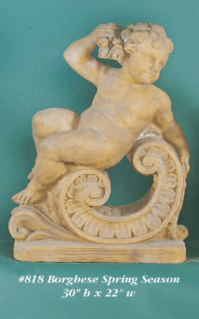 Borghese Spring Season Cast Stone Outdoor Asian Collection Statues Tuscan 