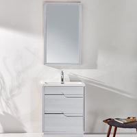 Thumbnail for Eviva Lulu 25 Inch Bathroom Vanity with White Integrated Solid Surface Sink, White Oak Bathroom Vanity Eviva 