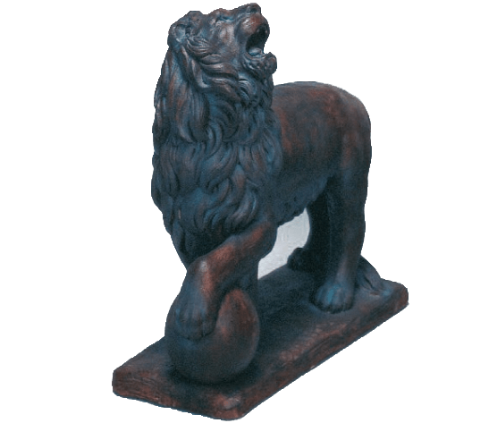 Roaring Lion Cast Stone Outdoor Asian Collection Statues Tuscan Right Natural (N) 