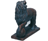 Thumbnail for Roaring Lion Cast Stone Outdoor Asian Collection Statues Tuscan Right Natural (N) 