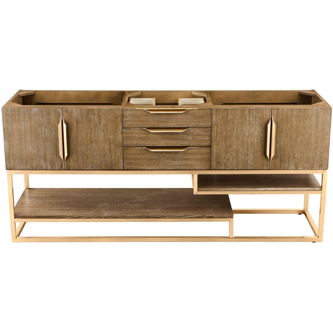 James Martin Columbia 72" Double Vanity Vanity James Martin Latte Oak - Radiant Gold Cabinet Only 