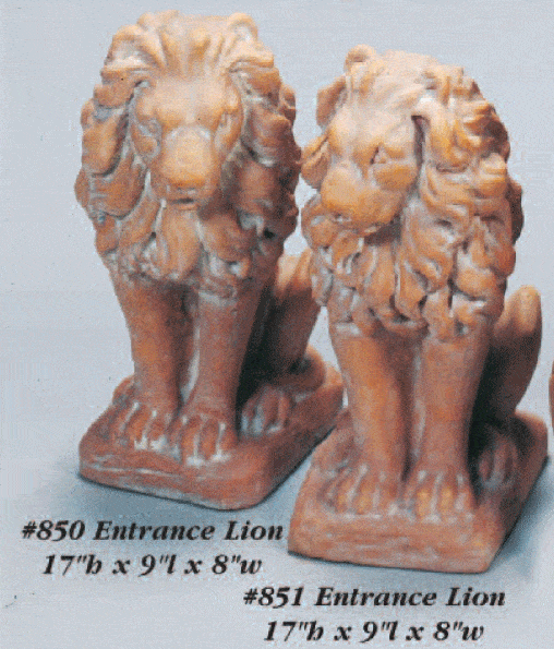 Entrance Lion Cast Stone Outdoor Asian Collection Statues Tuscan 