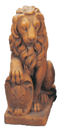 Thumbnail for Firence Lion Cast Stone Outdoor Asian Collection Tuscan Basins Left Natural (N) 