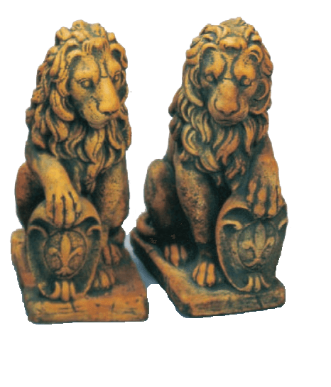 Giglio Lion Cast Stone Outdoor Asian Collection Statues Tuscan 