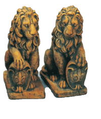 Thumbnail for Giglio Lion Cast Stone Outdoor Asian Collection Statues Tuscan 