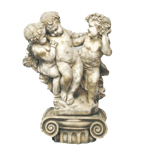 Cherubini Artifact Cast Stone Outdoor Asian Collection Statues Tuscan With Ionic Cap Natural (N) 