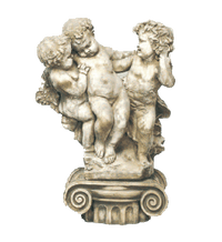 Thumbnail for Cherubini Artifact Cast Stone Outdoor Asian Collection Statues Tuscan With Ionic Cap Natural (N) 