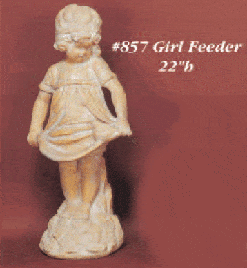 Girl Feeder Cast Stone Outdoor Asian Collection Statues Tuscan 