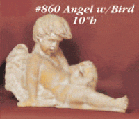 Thumbnail for Angel with Bird Cast Stone Outdoor Asian Collection Statues Tuscan 