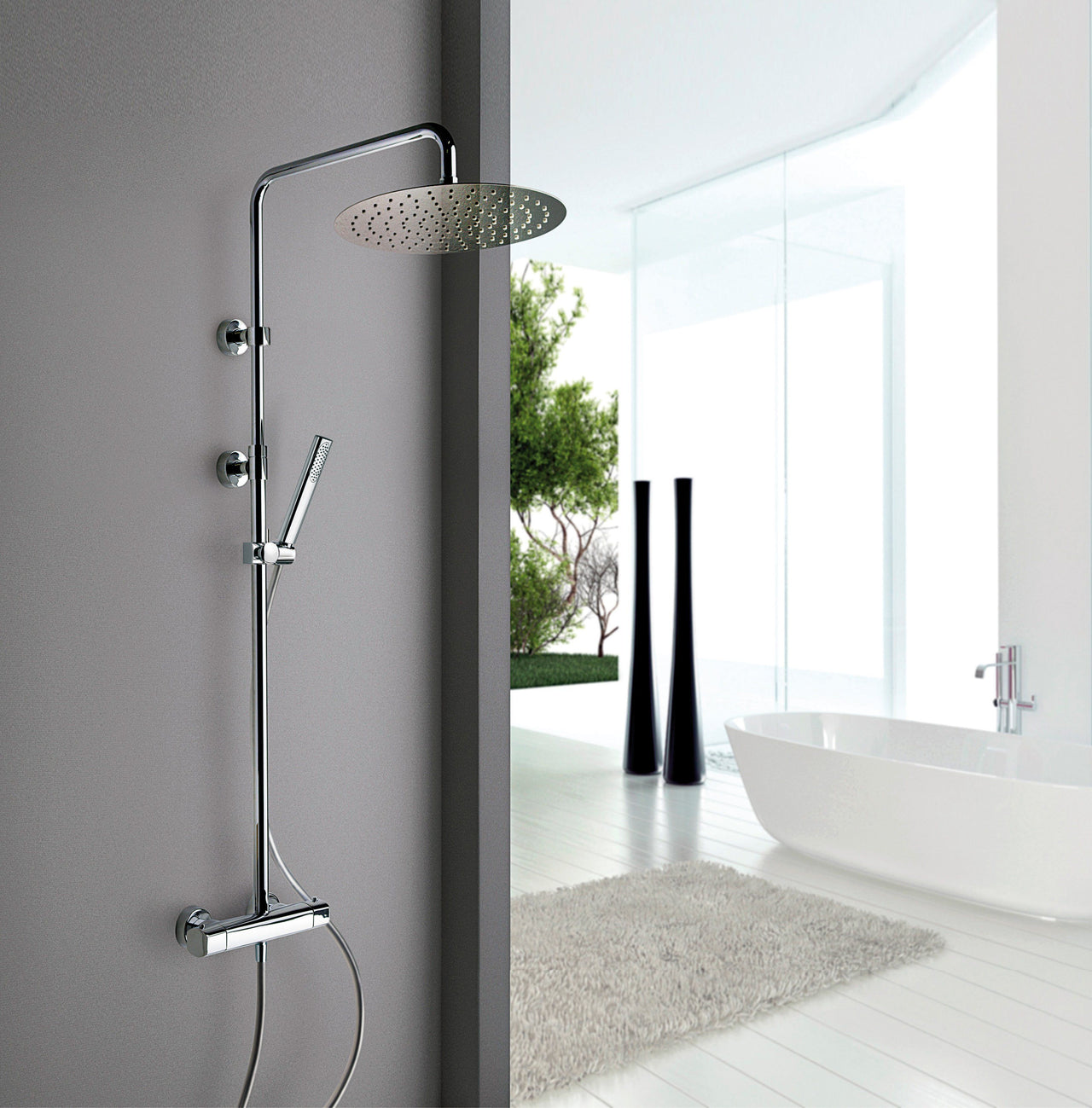 Latoscana Novello 86CR689 Adjustable shower column Chrome bathtub and showerhead faucet systems Latoscana 