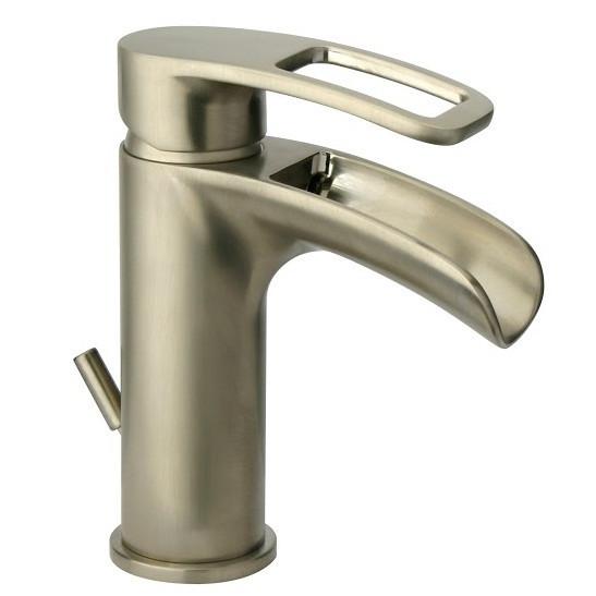 Latoscana Ove Small Waterfall Single Handle Lavatory Faucet In A Brushed Nickel Finish touch on bathroom sink faucets Latoscana 
