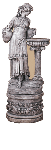Thumbnail for Dafne with Bird Bath Cast Stone Outdoor Asian Collection Statues Tuscan 