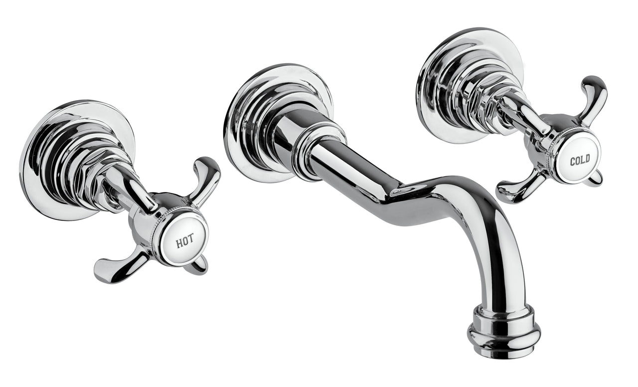 Latoscana Ornellaia Wall Mount With Cross Handles In A Chrome Finish touch on bathroom sink faucets Latoscana 