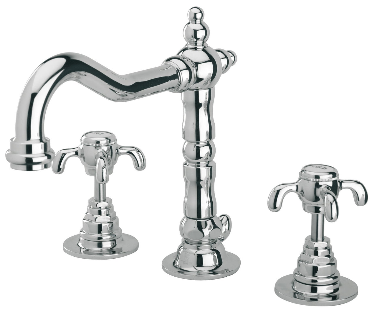 Latoscana Ornellaia Widespread Lavatory with Cross Handles In A Chrome finish touch on bathroom sink faucets Latoscana 