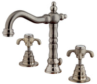 Thumbnail for Latoscana Ornellaia Widespread Lavatory with Cross Handles In A Brushed Nickel touch on bathroom sink faucets Latoscana 
