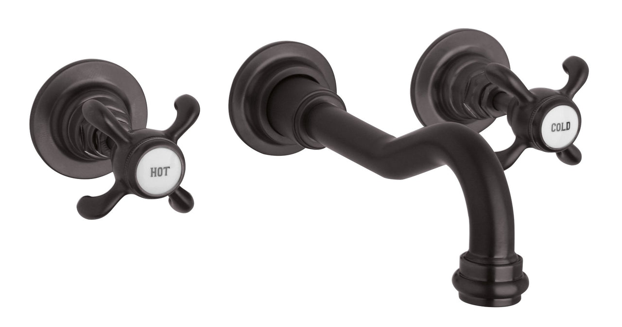 Latoscana Ornellaia Wall Mount With Cross Handles In Tuscan Bronze Finish touch on bathroom sink faucets Latoscana 