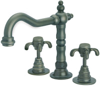 Thumbnail for Latoscana Ornellaia Widespread Lavatory Faucet ith Cross Handles In A Tuscan Bronze touch on bathroom sink faucets Latoscana 