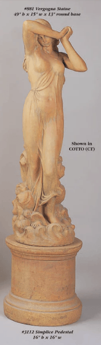 Thumbnail for Vergogna Statue Cast Stone Outdoor Asian Collection Statues Tuscan 