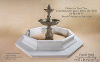 Thumbnail for Calanthia Two Tier Fountain W/ Lotus Finial For Pond Fountain Tuscan 