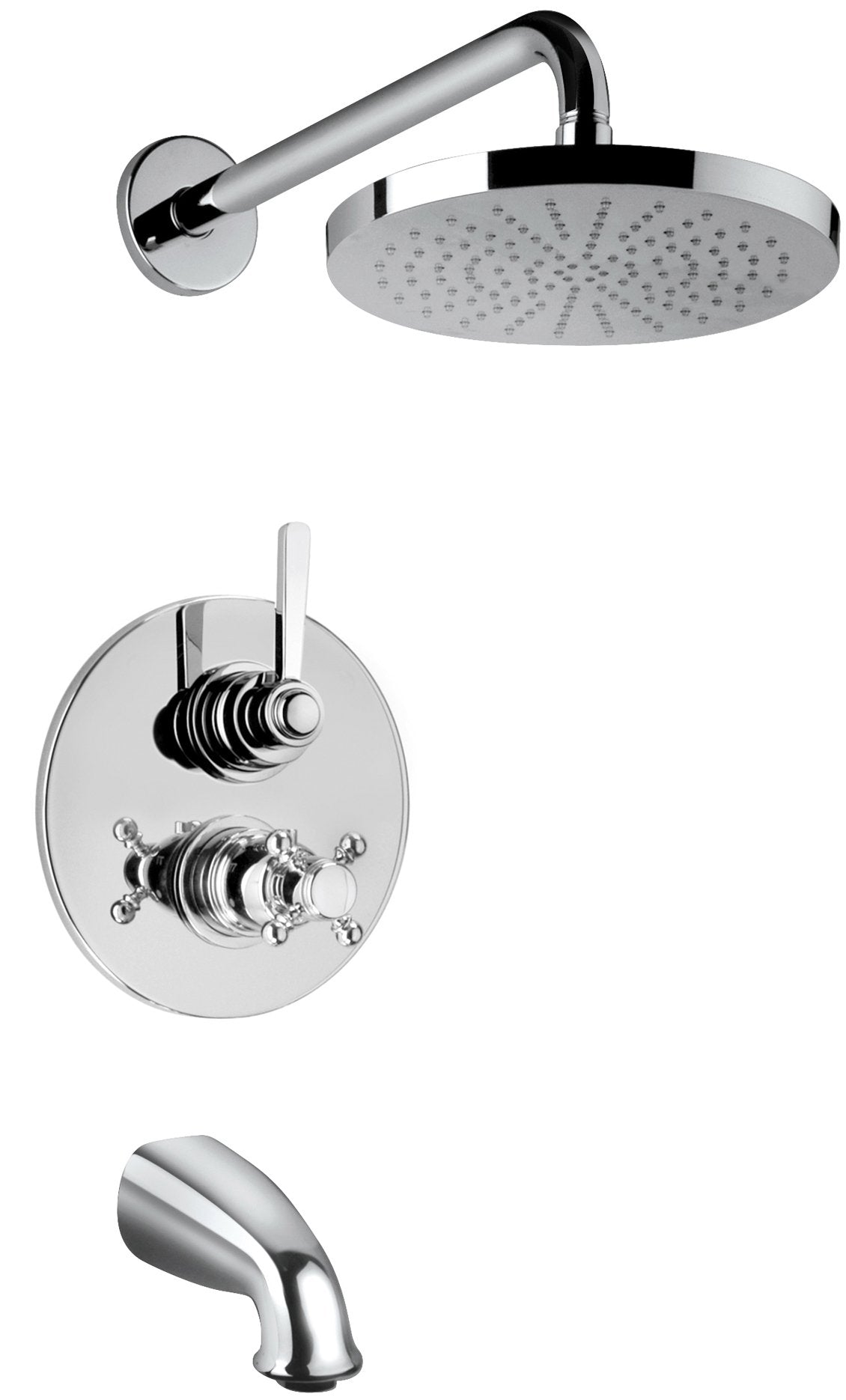 Latoscana Firenze Thermostatic Valve With 2 Way Diverter Volume Control In Chrome finish bathtub and showerhead faucet systems Latoscana 