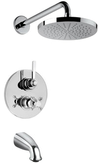 Thumbnail for Latoscana Firenze Thermostatic Valve With 2 Way Diverter Volume Control In Chrome finish bathtub and showerhead faucet systems Latoscana 
