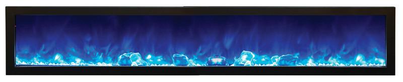 Amantii 88"Slim Indoor or Outdoor Electric Built-in only w/black steel surround Electric Fireplace Amantii 