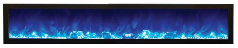 Amantii 88"Deep Indoor or Outdoor Electric Built-in only w/black steel surround Electric Fireplace Amantii 