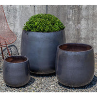 Thumbnail for Campania International Glazed Pottery Potrero Planter - (S/3) Urn/Planter Campania International Metal Grey 