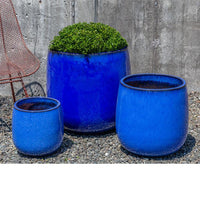 Thumbnail for Campania International Glazed Pottery Potrero Planter - (S/3) Urn/Planter Campania International Riviera Blue 