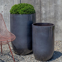 Thumbnail for Campania International Glazed Pottery Cole Planter - (S/2) Urn/Planter Campania International Metal Grey 