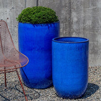 Thumbnail for Campania International Glazed Pottery Cole Planter - (S/2) Urn/Planter Campania International Riviera Blue 