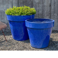 Thumbnail for Campania International Glazed Pottery Midtown Planter - (S/2) Urn/Planter Campania International Riviera Blue 