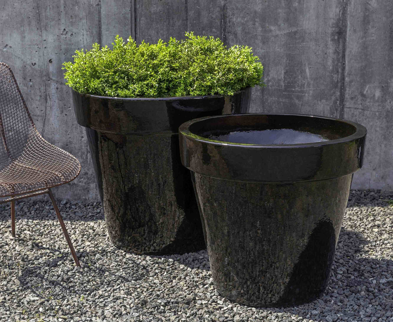 Campania International Glazed Pottery Midtown Planter - (S/2) Urn/Planter Campania International Cola 