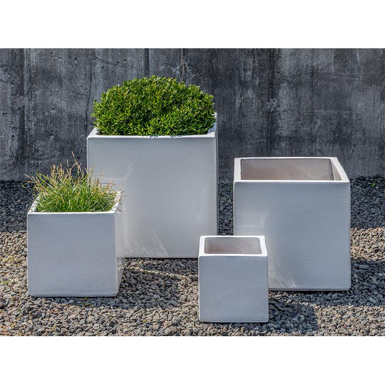 Campania International Glazed Pottery Hancock Planter - (S/4) Urn/Planter Campania International White 
