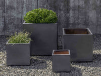 Thumbnail for Campania International Glazed Pottery Hancock Planter - (S/4) Urn/Planter Campania International Metal Grey 