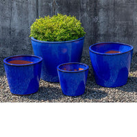 Thumbnail for Campania International Glazed Pottery Portale Planter - (S/4) Urn/Planter Campania International Riviera Blue 