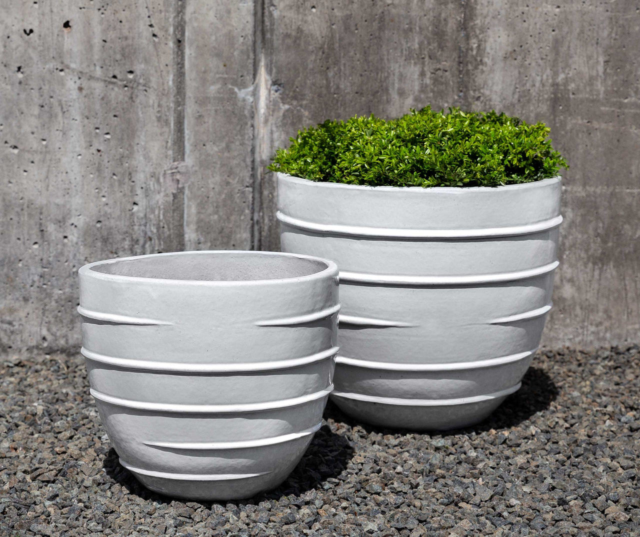 Campania International Glazed Pottery Logis Planter - (S/2) Urn/Planter Campania International White Short 