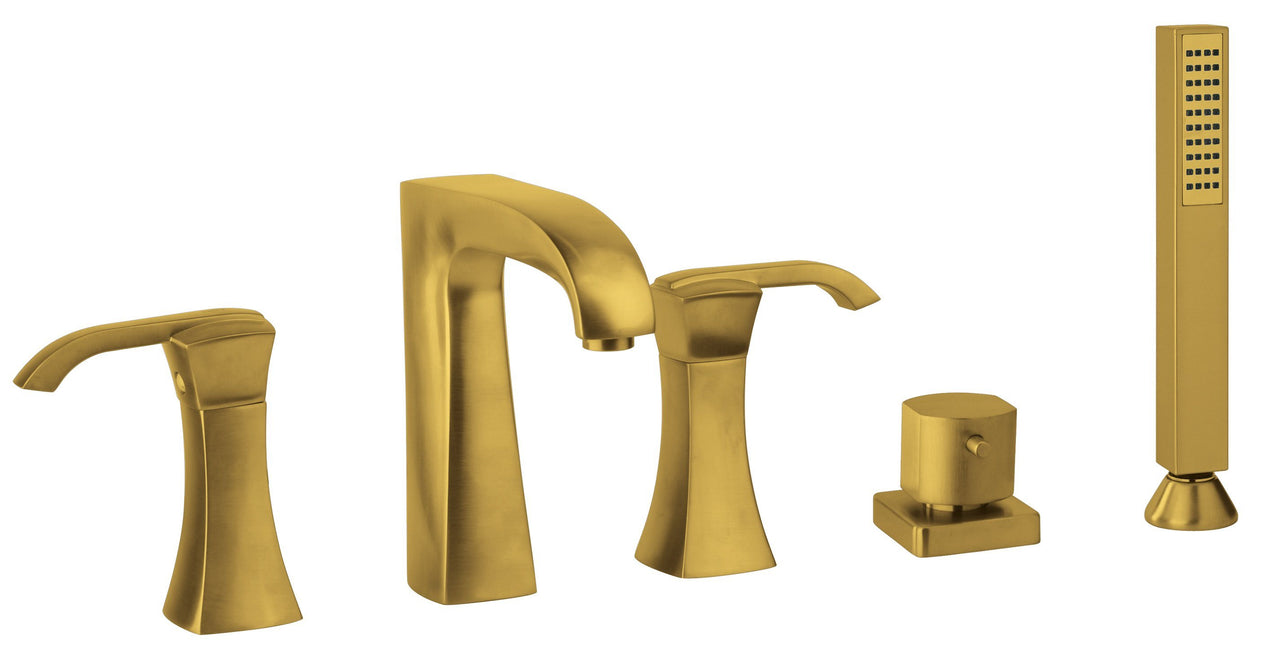 Latoscana Lady Roman Tub With Lever Handles In Matt Gold bathtub and showerhead faucet systems Latoscana 