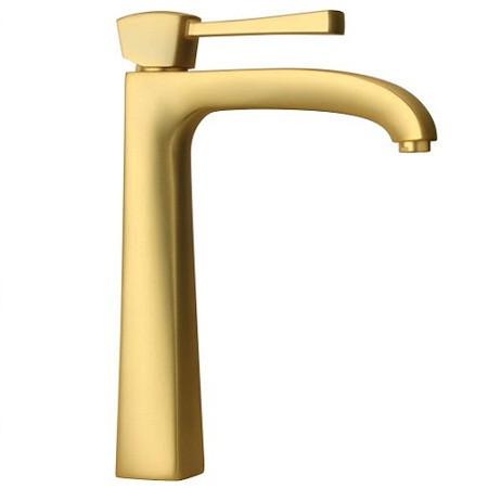 Latoscana Lady Single Handle Tall Lavatory Faucet With Lever Handle InMatt Gold touch on bathroom sink faucets Latoscana 