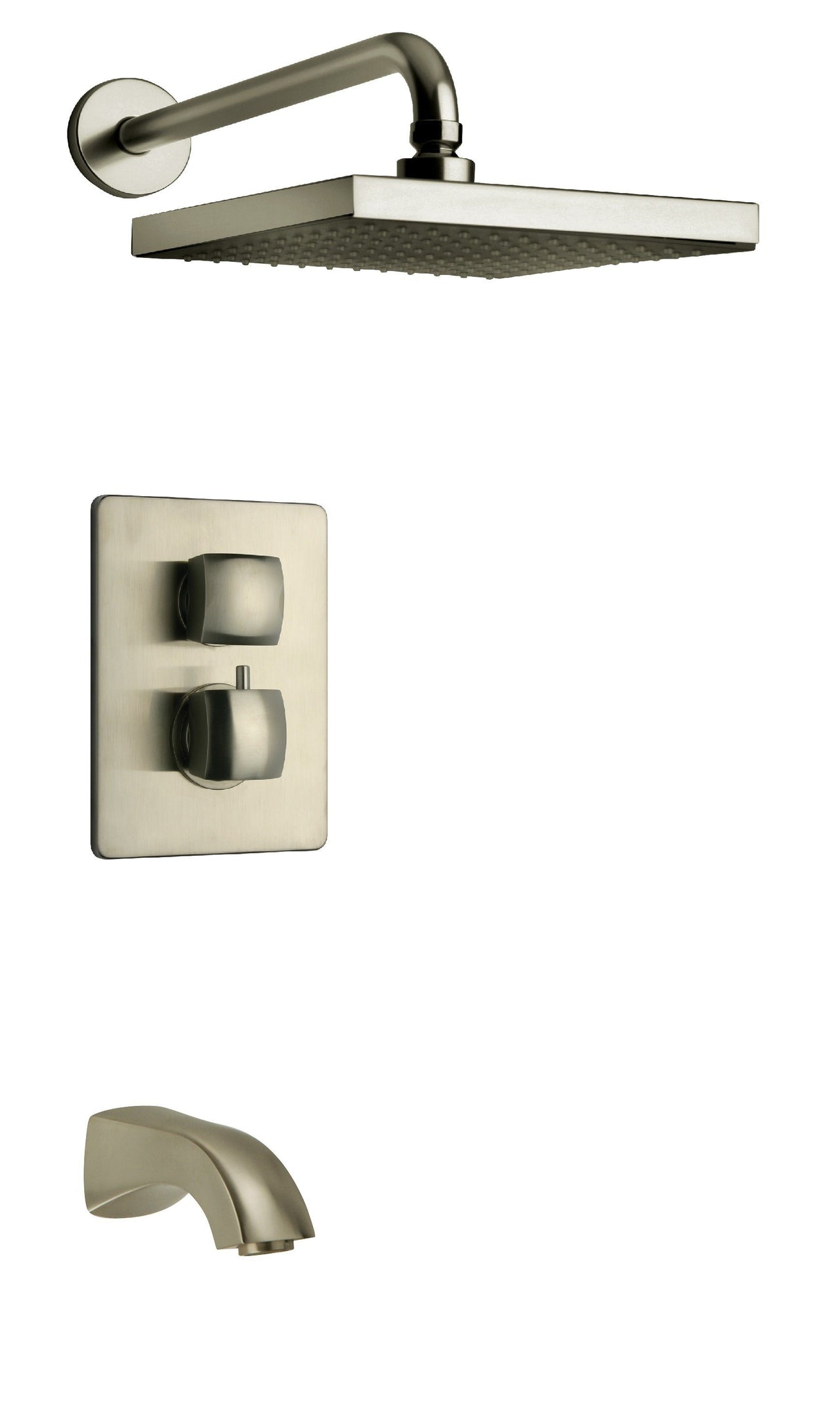 Latoscana Lady Thermostatic Valve With 2 Way Diverter Brushed Nickel bathtub and showerhead faucet systems Latoscana 